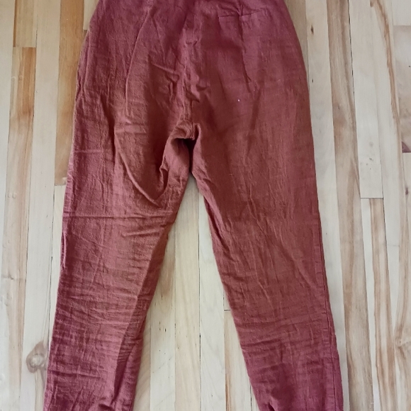 Linen blend high waisted pants - Picture 3 of 5